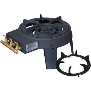 SANTOS Power Wokbrenner – 11 kW Wok-Kocher aus Gusseisen mit Wokring & Flachring – Gaskocher für Outdoor-Küche, Garten, Camping & BBQ