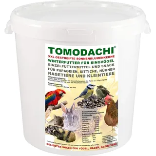 Tomodachi Sonnenblumenkerne extragroß, Nagersnack, Nagerfutter, 100% Natur, Hamster, Meerschweinchen, Ratte, Maus, Chinchilla, Kaninchen, gut für die Verdauung, gestreifte Sonnenblumenkerne 2kg Eimer