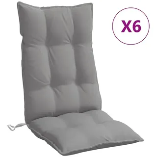 vidaXL Hochlehner Auflage 6 St. grau