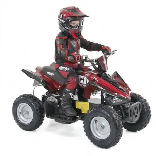 Hecht Elektro-Kinderquad Mini Kinder Quad 1000W bis 20 km/h, Belastbarkeit 65 kg, 36V/12Ah Akku, Scheibenbremsen, Scheinwerfer rot