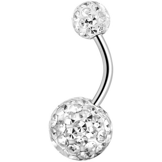 Karisma Schmuck Bauchnabelpiercing Titan G23 Stecker Mit Kristall Elements 5/10mm XL Kugel Epoxyharz 6mm