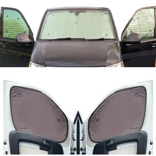 Thermo-Jalousien Kombatibel Mit Renault Kangoo (1995-2007)(Komplettset + Heckklappe) Rückenfarbe in Braun, Reversibel und Thermisch