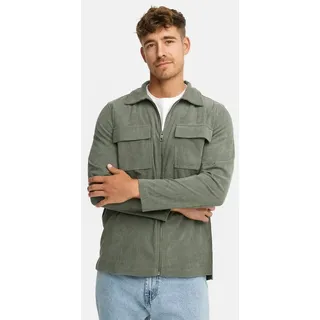 Indicode Langarmhemd Herren INNemoto Zip Herrenhemd Langarm Leichtes Zip-Hemd mit Brusttaschen grau XXL