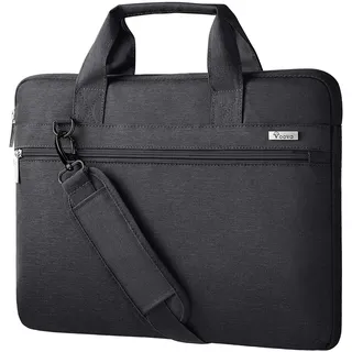 Voova Laptoptasche Notebook 13 13,3 Zoll Laptop Tasche Umhängetasche Tragetasche 360° Schutz Wasserdicht Stoßfest Notebooktasche 13.3 Schwarz