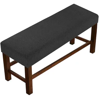 ZRCYXDW Stretch Bezug für Esszimmer-Bank-Schwarz-Large | Weicher Rechteckiger Dining Bench Cover Abnehmbarer Waschbarer Bank-Schonbezug mit Elastischer Unterseite