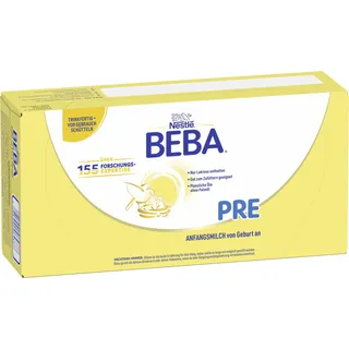 BEBA PRE - Anfangsmilch von Geburt an, Nur Laktose, Ohne Palmöl, Ohne Fischöl, Trinkfertig, Portionsflaschen, 32er Pack (32 x 90ml)