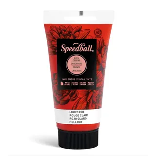 Speedball 003511 75 cc wasserlösliche Blocktinte, hellrot, Holz, 2.5 FL oz
