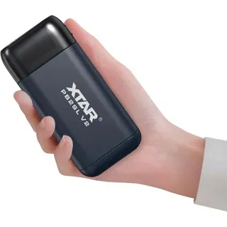 Xtar PB2SL V2 - 2-Schacht handliche Li-Ion Akku Reiseladegerät & Powerbank - Schwarz