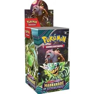 Pokemon Karmesin & Purpur: Maskerade im Zwielicht Display mit 18 Boostern - DEUTSCH + Heartforcards® Versandschutz