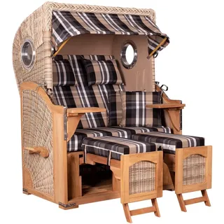 Strandkorb Düne Bullauge Teak PE Shell Dessin 583