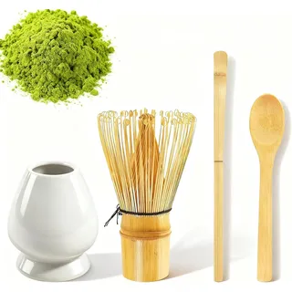 Matcha Set, 4 Stück Matcha Besen Whisk Set, Matcha Set Professionelle AusrüStung Produziert Leckeren Matcha Sind Bequem Zu Bedienen - Zubehör für die Teezeremonie - Geschenk für Zuhause und Büro
