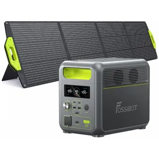 FOSSiBOT F1200 Solargenerator mit 200W Solarpanel, 1024Wh LiFePO4 Tragbare Powerstation 2 1200W AC Steckdose Mobile Stromversorgung für Wohnmobil Outdoor, Heimwerken und als Notstromaggregat