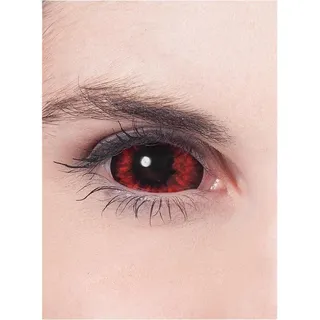 Metamorph Metamorph, farbige Linsen, Sclera rot Teufel 6 Monatslinsen für Fasching Hallowee (Rot)