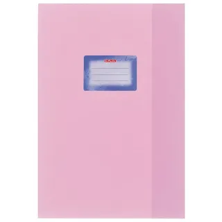 Herlitz 5 Heftumschläge / Hefthüllen DIN A4 / Baststruktur / Farbe: rosa