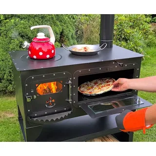 XL Garten-Backofen "Elise XL" mit Kochstelle Gartenküche Holzbackofen Pizza-/Brotbackofen