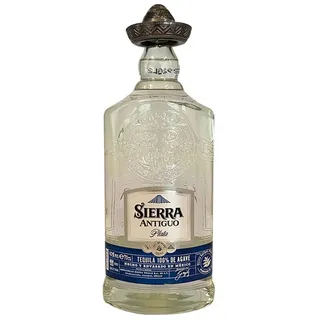 Sierra Antiguo Plata (1 x 700 ml) – reiner Tequila Blanco aus 100 % Blaue Weber Agave – Tequila mit klarer Agaven- und Zitrus-Note – ideal für Cocktails wie Margaritas – 40 % Alk.