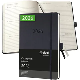 Sigel Buchkalender Conceptum 2026 schwarz