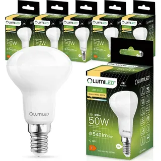 Lumiled 6x Led-lampe E14 R50 6W = 50W 540lm 3000K Warmweiß 120° Abstrahlwinkel