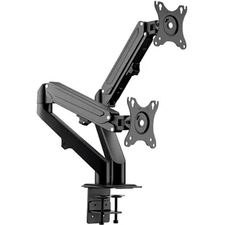 Wiltec Doppel Monitorhalterung mit Gasdruckfeder 17-27 Zoll Schwarz
