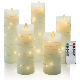 CCLIFE LED Kerzen Set 3 St. beige