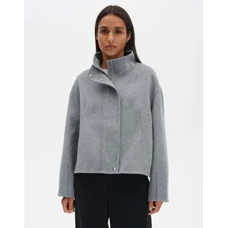 Someday Damen Jacke | VARAH Detail Loose Doubleface Jacke aus Wolle Kaschmir Mix ashy Grey Melange, 42 - 42