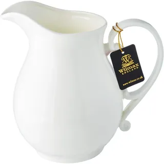 wilmax england Wilmax | Weiße Kanne | 1,6 L | Krug aus Porzellan für kalte und heiße Getränke | breiter Ausgießer | Hohe Qualität | Für Haushalt, Gastronomie | Teekrug | Geschenkbox