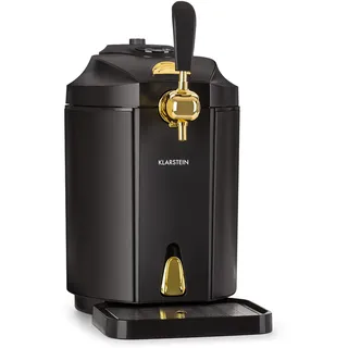 Klarstein Skal - universelle Bier-zapfanlage, Zapfanlage mit integriertem Bierkühler, Kühlung auf 2-12 °C, Bier zapfanlage 5 liter mit Kühlung. thermoelektrisches Kühlsystem, 38 dB, schwarz