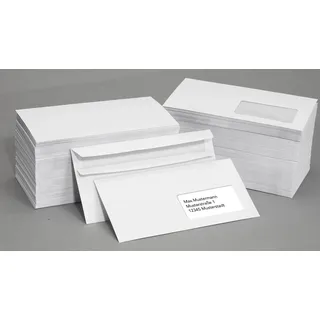 Dundee Briefumschläge DIN lang mit Fenster weiß selbstklebend 25 St.