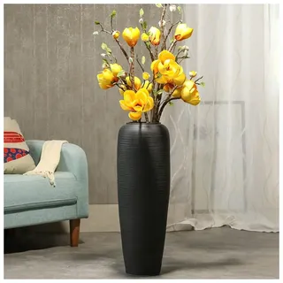 ASKLFNEI 23.6in hohe Schwarze Keramik Vase, Moderne große Boden Vase Blumenarrangement und getrocknete Blumen Dekoration Ornamente Wohnzimmer Villa Nordic Tall Flasche(70cm)