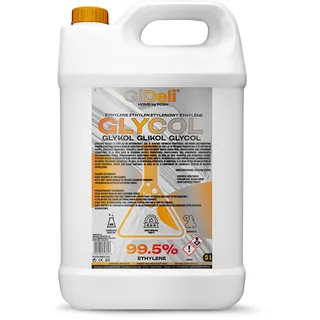 GiDeli Ethylenglykol 99,5% Hochrein 5L - Monoethylenglykol Konzentrat für Kühlerfrostschutz, Wärmeträger & Solarflüssigkeit - Industrie, Labor & Werkstatt - Hergestellt in der EU