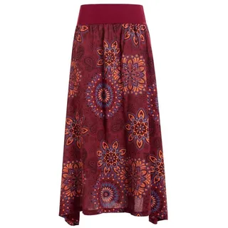 Vishes Maxirock Langer Damen Sommer-Rock Sommerröcke Bunt mit Mandalas bedruckt Retro, Festival, Boho Style rot 34