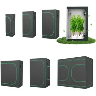 UISEBRT Growzelt Pflanzenzelt Gewächshaus 80x80x160 cm Zuchtzelt Growschrank Indoor Anbauzelt aus 600D Oxford-Stoff mit Stahlrahmen Licht- und Wasserdicht Grow Tent für Gemüse Kräuter und Blumen