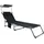 Gartenliege 185 x 24 x 55 cm schwarz inkl. Sonnendach