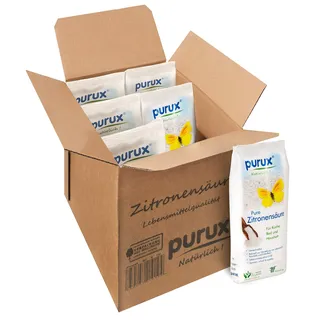 Purux Zitronensäure Pulver 5kg, Lebensmittelqualität, gentechnikfrei