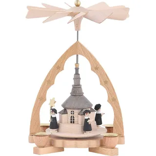 Richard Glässer GmbH Seiffen Richard Glässer Seiffen Weihnachtspyramide Natur, 18 cm hoch