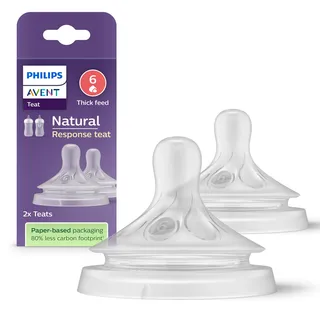 Philips Avent Natural Response - Sauger 6, dickflüssige Nahrung, 2er-Pack - SCY966/02