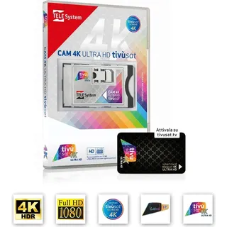 DIGIQuest TiVuSat 4K UHD Black Card & 4K Ultra HD SmartCam Schwarz Karte aktiviert) - Schwarz