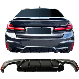 JOM Car Parts & Car Parts GmbH Heckdiffusor Heckschürzeneinsatz Schwarz Glanz Performance Endrohr beidseitig passend für 5er G30/G31