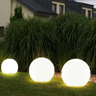 Solarleuchte Außenlampe Solarkugel Steckleuchte LED Erdspieß Gartendeko 3er Set