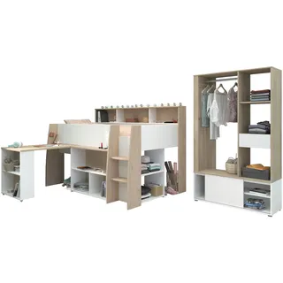 Parisot Kinderzimmer Set 2-tlg. "Lucas 11" Weiß / Japanische Eiche