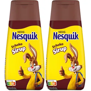 Nestlé Nesquik Schoko Sirup, perfekt für Pfannkuchen & Desserts, Quetschflasche mit Dosierverschluss, 2er Pack (1 x 300ml)