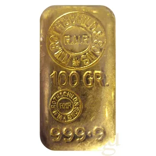 100 Gramm Goldbarren Rothschild ohne Gegenstempel