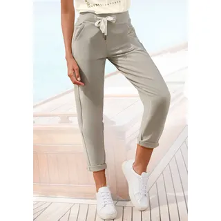 ELBSAND Sweathose ELBSAND "Brinja", Damen, Gr. M (38), N-Gr, grau (stein), Sweatware, Obermaterial: 95% Baumwolle, 5% Elasthan, unifarben, figurumspielend lang, Hosen Sweathose, mit Taschen und breiten Kordeln, Jogginghose, lässige Passform