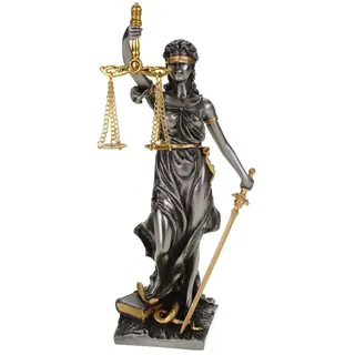 Veronese by Joh. Vogler GmbH Figur der Justitia römische Göttin der Gerechtigkeit 21 cm Gold/silberfarben Skulptur Anwalt Recht Gesetz