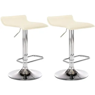 deluke Barhocker DERID 38 x 41 x 65 cm Creme/Silber