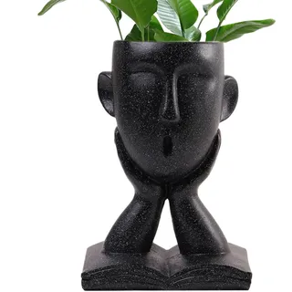 Pflanzgefäß mit Gesicht, kreativer Übertopf aus Kunstharz, dekorativer Kaktus für den Innenbereich, Vintage-Porträt, Skulptur, kreative Sukkulentententöpfe, Heimdekoration für Garten, Fensterbank