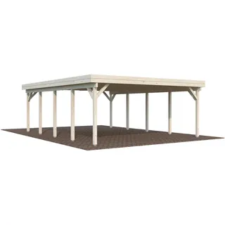 Doppel-Carport 600 x 762 cm Transparent tauchgrundiert