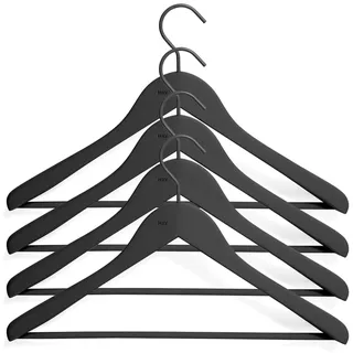 HAY Soft Kleiderbügel mit Steg wide, schwarz (4er-Set)