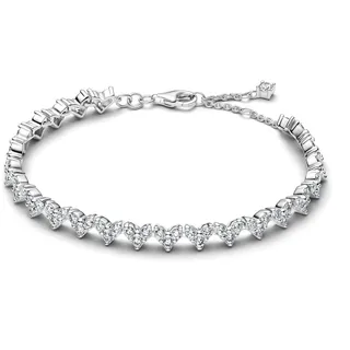 Pandora Timeless Drei Steine Herz Armband transparent aus Sterling Silber 594390C01-18 Größe 18