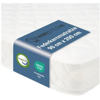 Homestyle4u Matratze 90 140 x 200 cm Härtegrad 3 Federkernmatratze H3 Stoff Weiß Bonnellfederk